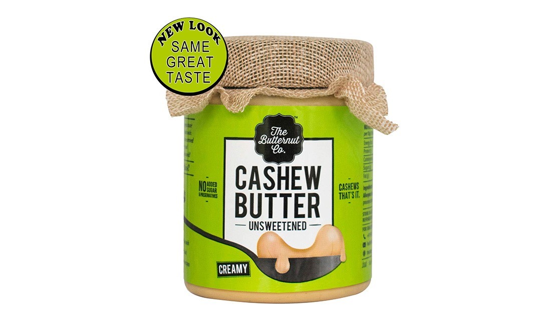 The Butternut Co. Unsweetned Cashew Butter, Creamy   Glass Jar  200 grams